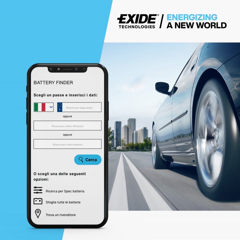 Con Battery Finder di Exide trovi la batteria giusta per la tua auto
