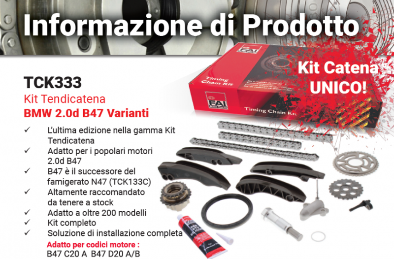 FAI: nuovo Kit Catena UNICO TCK333 per BMW B47