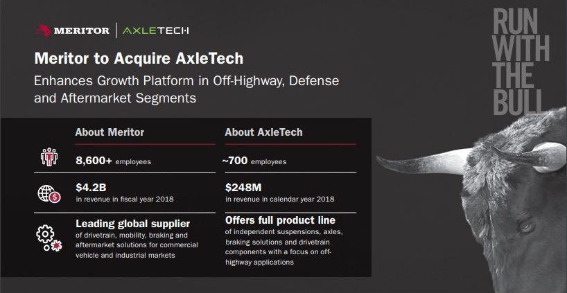 Meritor sigla accordo per acquisizione di AxleTech - PartsWeb