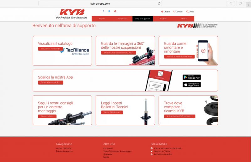 Un nuovo sito europeo per KYB