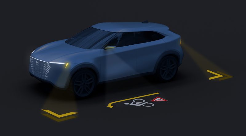 Marelli al CES 2023: la tecnologia ‘Near-Field Ground Projections’ espande le funzionalità di comunicazione e sicurezza al di fuori del veicolo