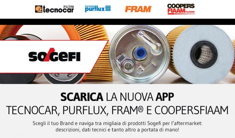 Tutte le novità dei filtri Sogefi disponibili grazie alle nuove app per smartphone e tablet