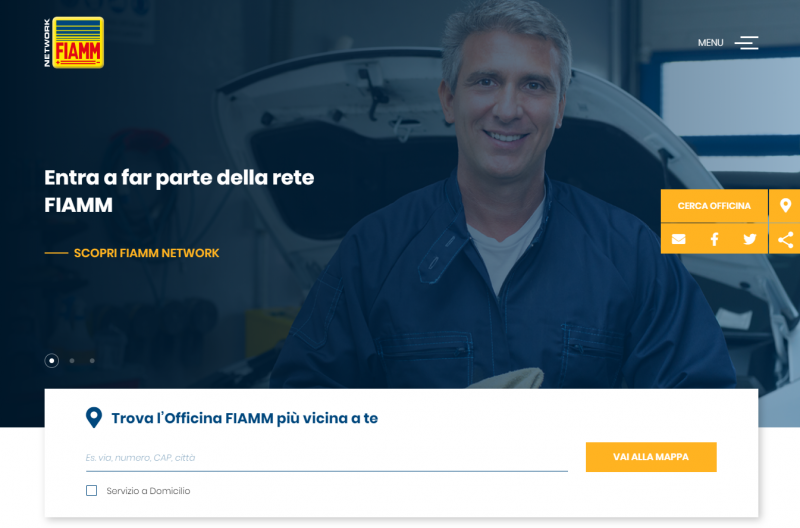 Nuovo sito FIAMM Network e servizio sostituzione batteria a domicilio