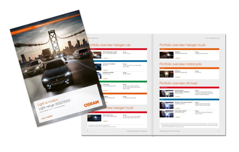 OSRAM lancia il nuovo catalogo di prodotti automotive con le ultime gamme di illuminazione per auto, moto e camion