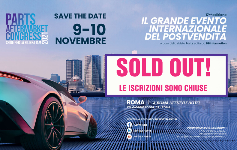 PARTS AFTERMARKET CONGRESS 2021: CHIUSE LE ISCRIZIONI
