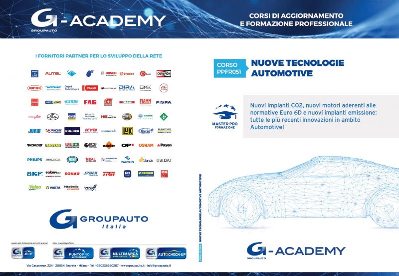 GROUPAUTO ITALIA: Corso MASTERPRO – PPFR051 Nuove Tecnologie Automotive