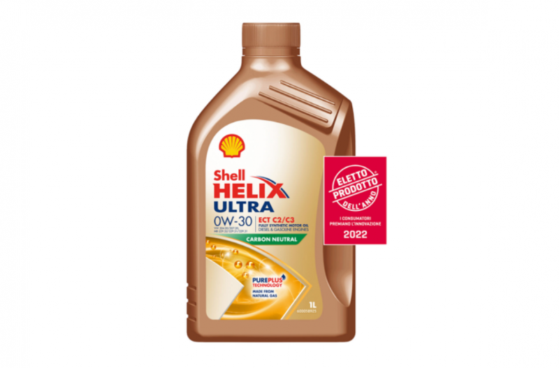 Shell Helix Ultra ECT 0W30 eletto Prodotto dell’Anno 2022 nella categoria “car care
