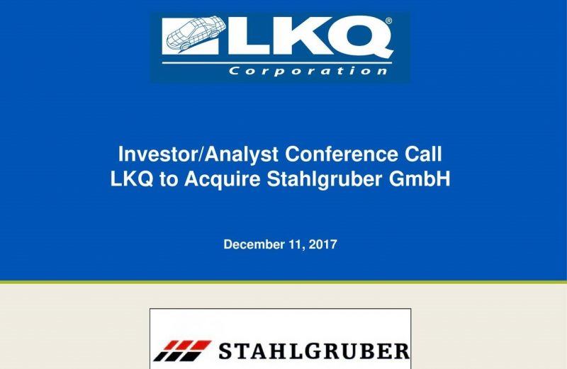 LKQ acquisisce Stahlgruber per 1,5 miliardi di euro