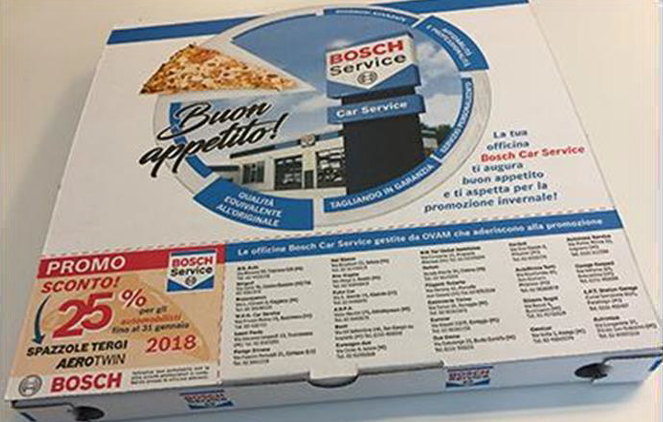 La pizza protagonista della campagna Bosch Car Service by OVAM
